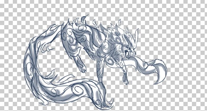 Tailed Beasts Naruto Line Art Sketch PNG, Clipart, Arm, Artwork, Black And White, Double Tail, Dragon Free PNG Download