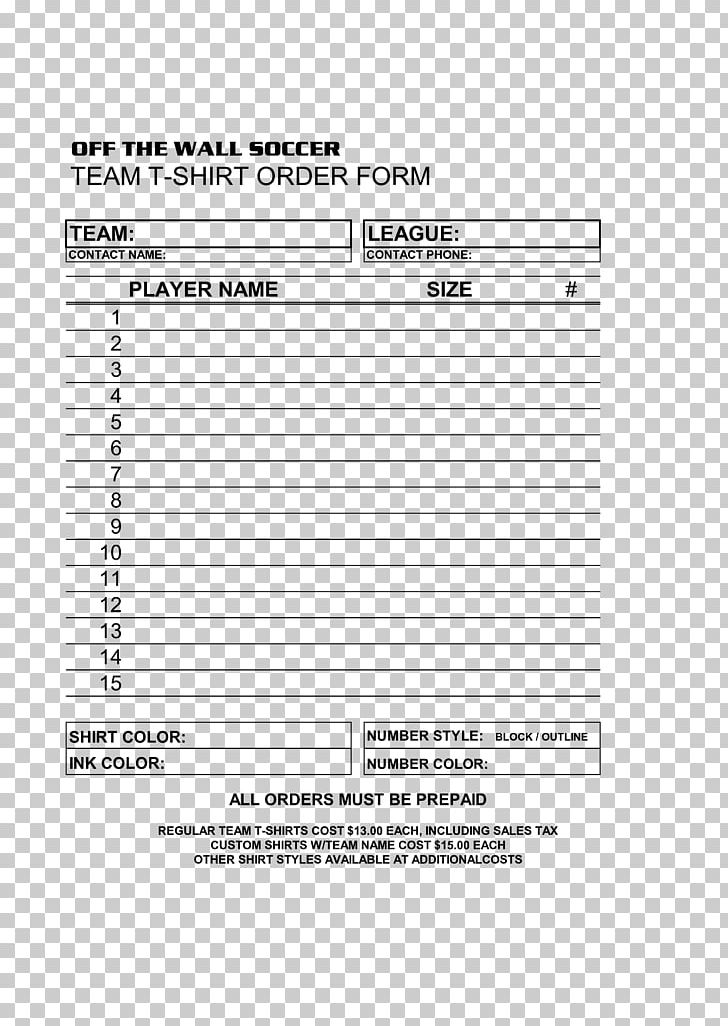 Template Document T-shirt Form Order PNG, Clipart, Angle, Area, Diagram, Document, Form Free PNG Download