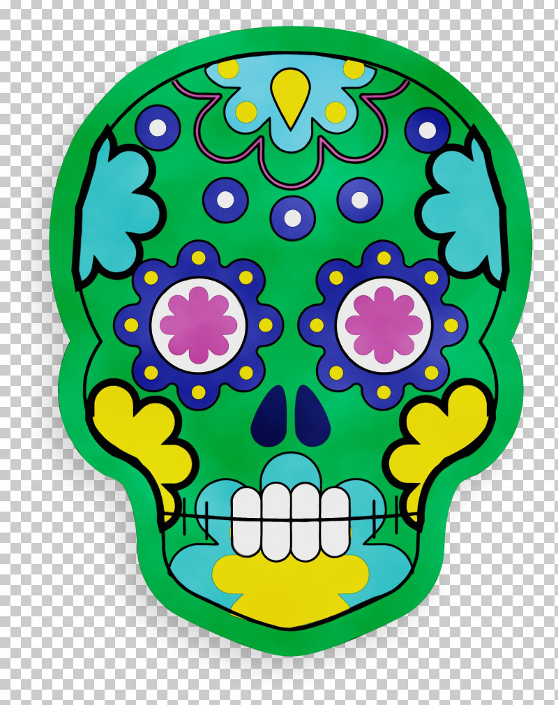 Green Pattern PNG, Clipart, Green, Mexico, Paint, Skull, Watercolor Free PNG Download
