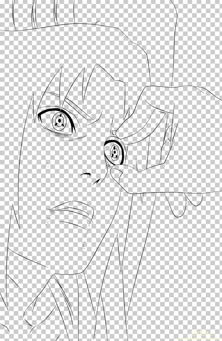 Line art Sasuke Uchiha Drawing Anime Naruto, Anime, angle, white, face png  | PNGWing