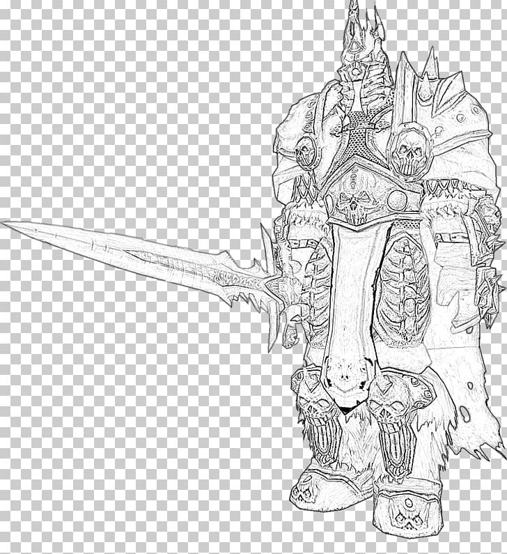 World Of Warcraft: Wrath Of The Lich King Sketch World Of Warcraft: An Adult Coloring Book Drawing PNG, Clipart, Armour, Art, Artwork, Black And White, Blizzard Entertainment Free PNG Download