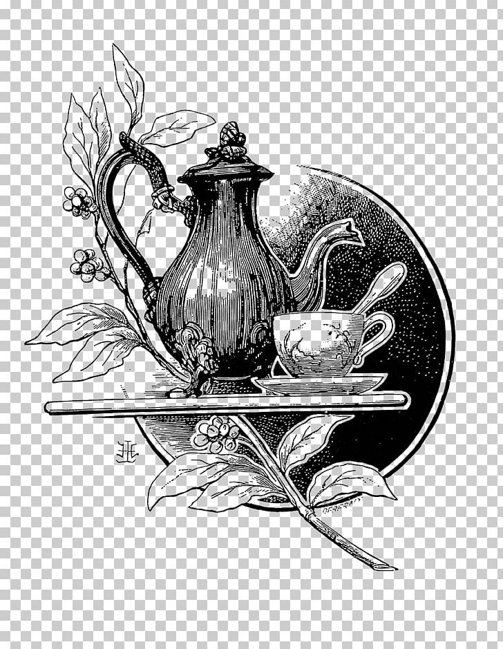 Teapot Victorian Era Tea Party Tea Set PNG, Clipart, Artwork, Black And White, Craft, Drawing, Fictional Character Free PNG Download