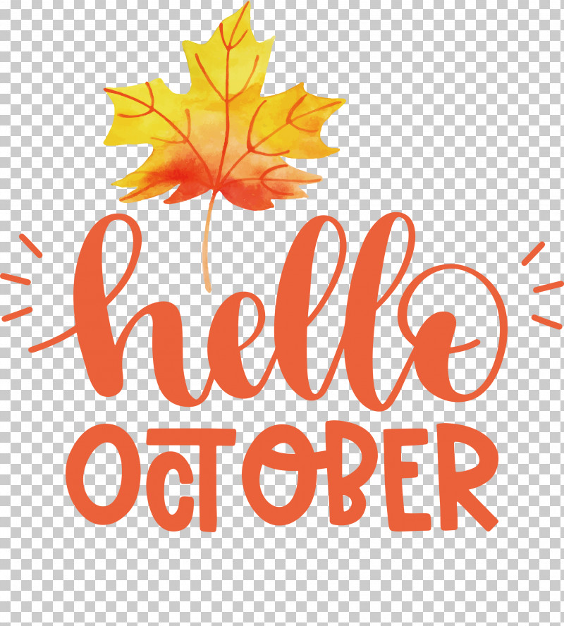 Hello October October PNG, Clipart, Flower, Hello October, Leaf, Line, Logo Free PNG Download