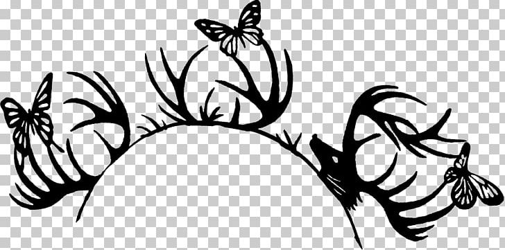 Deer Butterfly Paper Eyelash Extensions PNG, Clipart, Antler, Beauty, Black, Black And White, Butter Free PNG Download