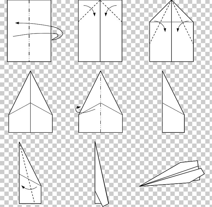 Airplane Paper Plane Flight How-to PNG, Clipart, Airplane, Angle, Area, Artwork, Black And White Free PNG Download