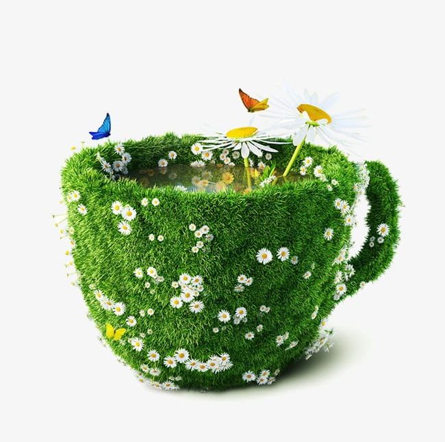 Creative Coffee Cup Flowers Landscape PNG, Clipart, Butterfly, Coffee, Coffee Clipart, Covered, Creative Free PNG Download