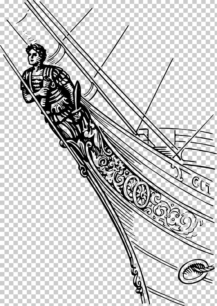 Figurehead Line Art Drawing Ship PNG, Clipart, Angle, Arm, Art, Black And White, Cold Weapon Free PNG Download