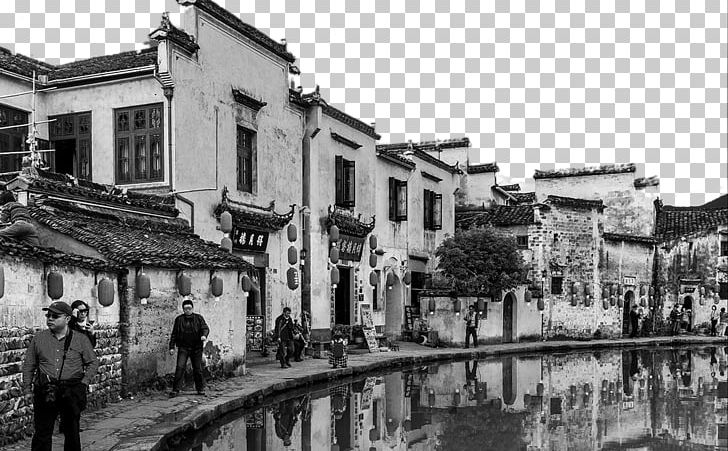 Xidi Hongcunzhen Black And White PNG, Clipart, Anhui, Building, City, Famous, Ink Wash Painting Free PNG Download