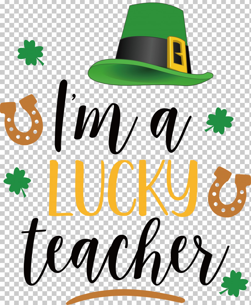 Lucky Teacher Saint Patrick Patricks Day PNG, Clipart, Geometry, Hat, Leprechaun, Line, Logo Free PNG Download