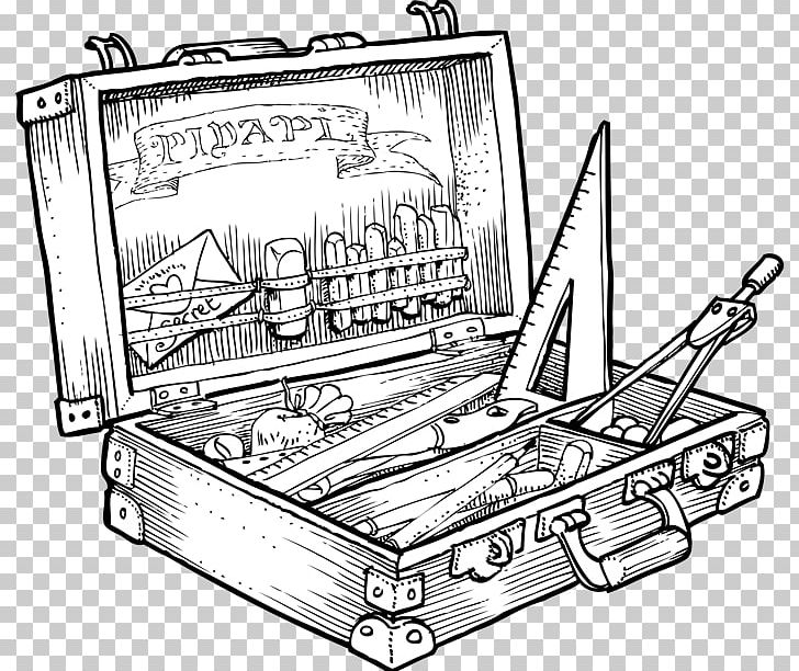 Tool Boxes Black And White Drawing Line Art PNG, Clipart, Angle, Bag,  Black, Black And White