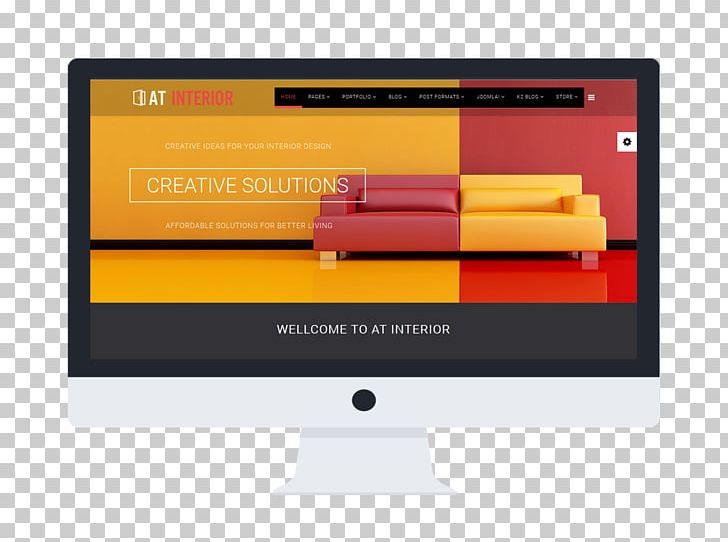 Responsive Web Design Template Interior Design Services Furniture PNG, Clipart, Art, Brand, Computer Monitor, Computer Software, Couch Free PNG Download