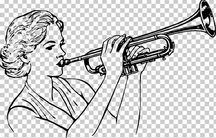 Trumpeter Musician Bugle PNG, Clipart, Arm, Artwork, Baritone Horn, Black And White, Brass Instrument Free PNG Download