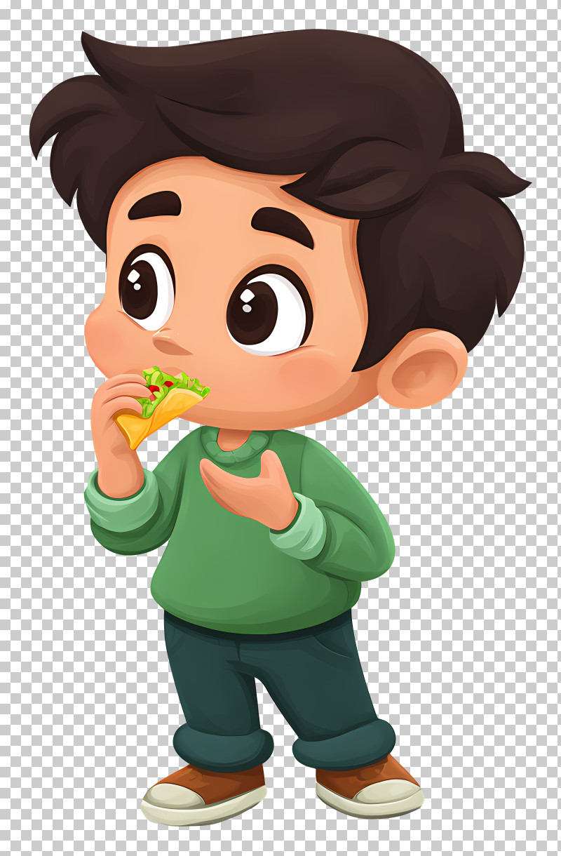 Cartoon Boy Eating Food - Cartoon Boy Eating A Snack PNG