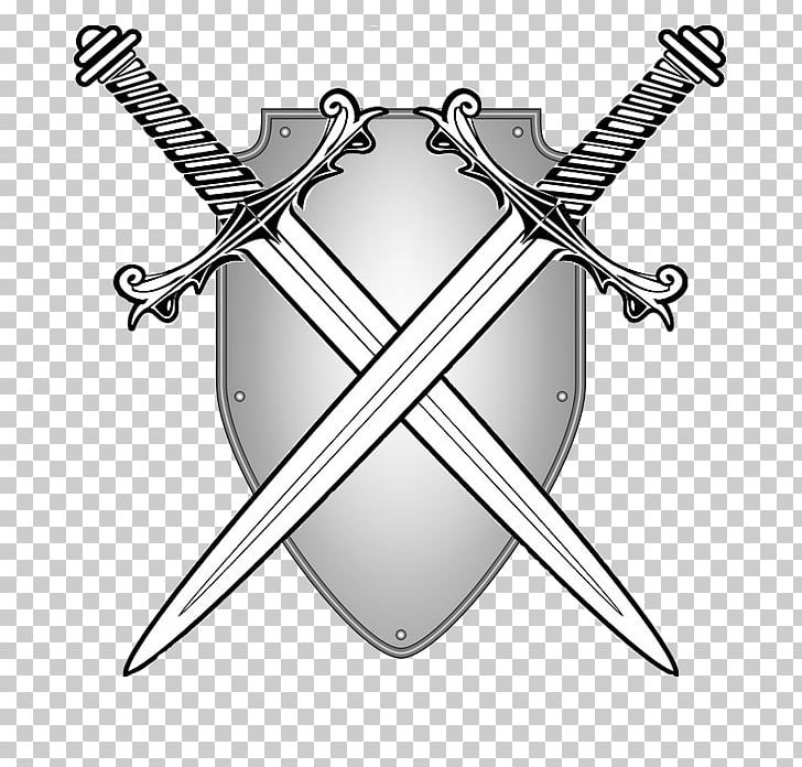 Two Swords PNG, Clipart, Alignment, Baskethilted Sword, Black And White, Cold Weapon, Command Free PNG Download