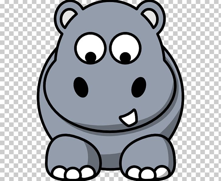 Hippopotamus Drawing Graphics Cartoon Png Clipart Artwork Baby Hippo Black And White Carnivoran Cartoon Free Png