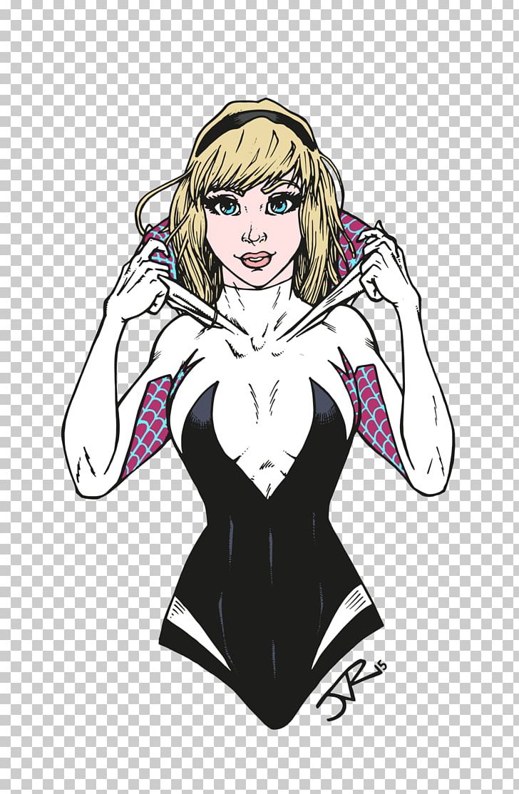 Spider-Woman (Gwen Stacy) The Spectacular Spider-Man Spider-Gwen PNG, Clipart, Arm, Black, Black Hair, Cartoon, Colored Free PNG Download