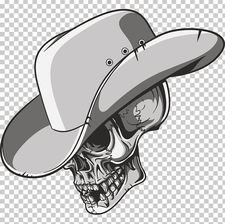 Cowboy Hat Skull PNG, Clipart, Automotive Design, Black, Black And White, Clothing, Cowboy Free PNG Download