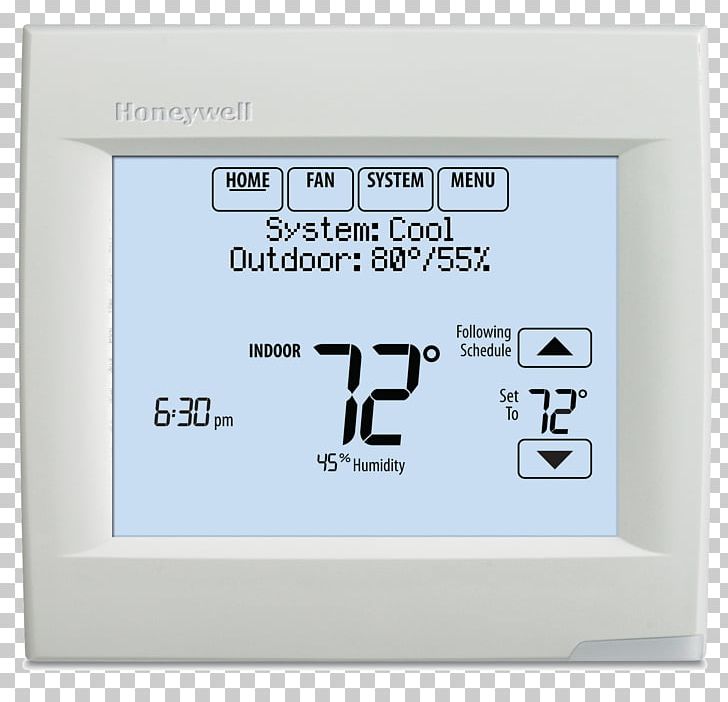 Honeywell VisionPro 8000 Programmable Thermostat Honeywell Wi-Fi VisionPRO PNG, Clipart, Conditioner Thermostat, Electronics, Energy, Hardware, Heat Pump Free PNG Download