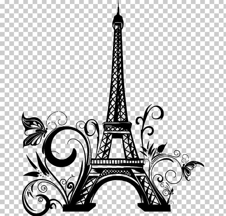 Eiffel Tower Mural Wall Decal PNG, Clipart, Art, Black And White, Decal, Decor, Decorative Arts Free PNG Download