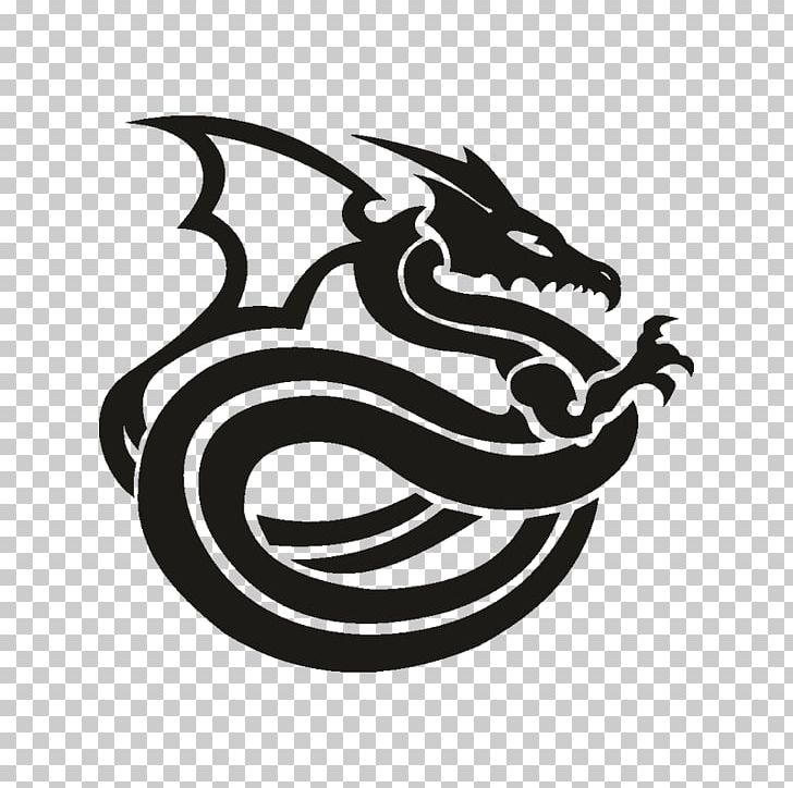 Sticker PNG, Clipart, Autocad Dxf, Black And White, Decal, Dragon, Encapsulated Postscript Free PNG Download