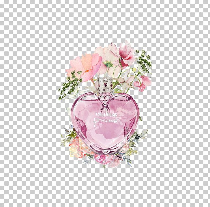Wedding Invitation Perfume Watercolor Painting Flower Pink PNG, Clipart, Bottle, Bottle Vector, Color, Cut Flowers, Flower Arranging Free PNG Download