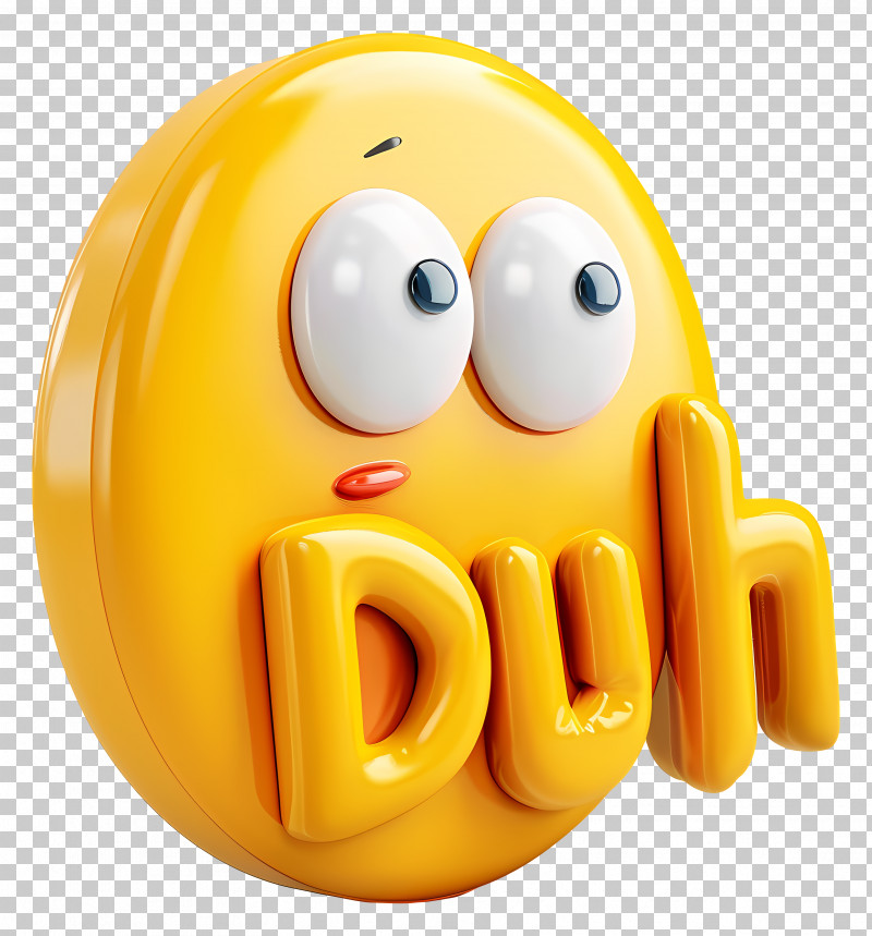 Duh Yellow Emoji With Duh Expression PNG Clipart Character Duh