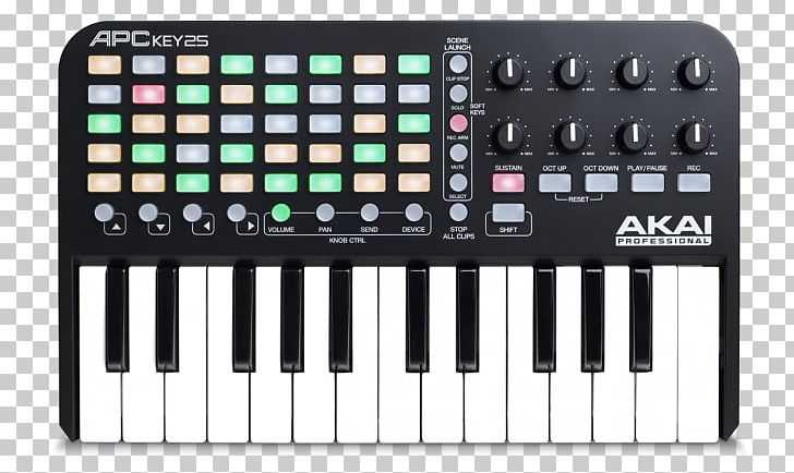 Computer Keyboard Ableton Live Akai Professional APC Key 25 MIDI Controllers PNG, Clipart, Computer Keyboard, Controller, Digital Piano, Input Device, Midi Free PNG Download