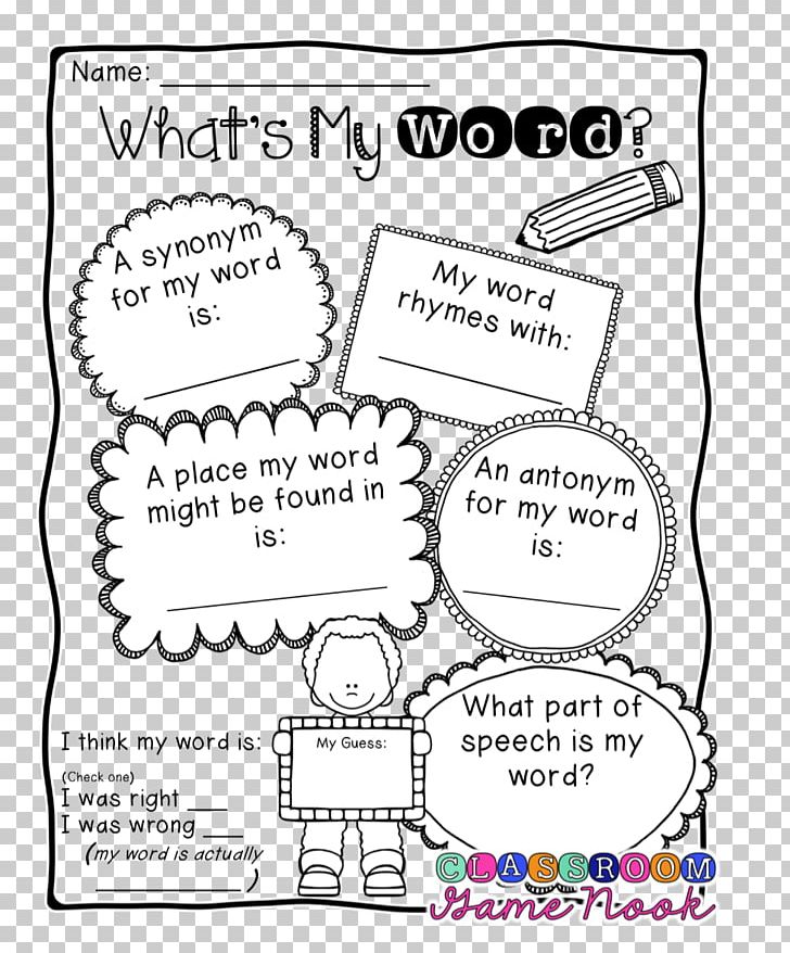 Vocabulary Game Student Lesson Word PNG, Clipart, Area, Art, Black And White, Cartoon, Critical Thinking Free PNG Download