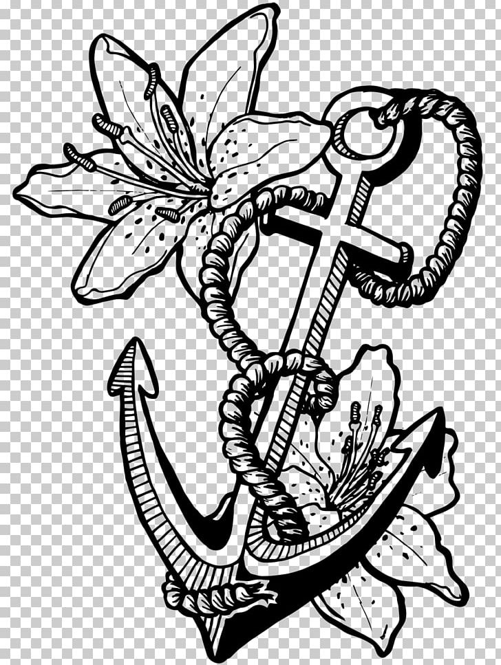 Tattoo Drawing Anchor Coloring Book PNG, Clipart, Anchor, Art, Artwork, Black And White, Child Free PNG Download