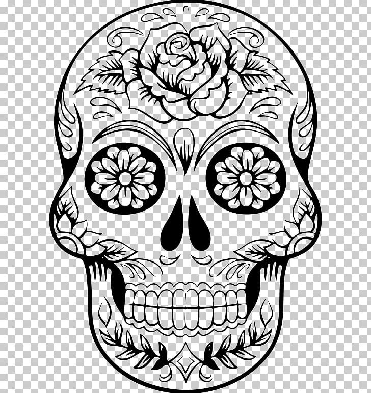 Calavera Skull Day Of The Dead PNG, Clipart, Art, Artwork, Black And White, Bone, Calavera Free PNG Download