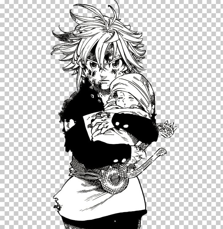 Meliodas The Seven Deadly Sins Infant Child PNG, Clipart, Arm, Art, Artwork, Black And White, Cartoon Free PNG Download
