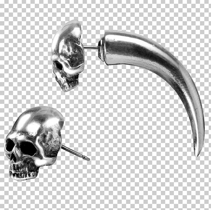 Earring Skull Alchemy Horn Jewellery PNG, Clipart, Alchemical Symbol, Alchemy, Alchemy Gothic, Black And White, Body Jewelry Free PNG Download