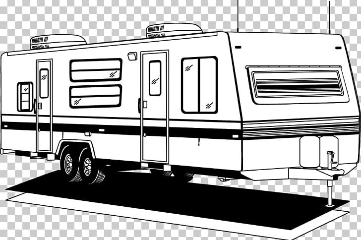Campervans Caravan Camping Trailer PNG, Clipart, Angle, Automotive Design, Automotive Exterior, Black And White, Camper Free PNG Download