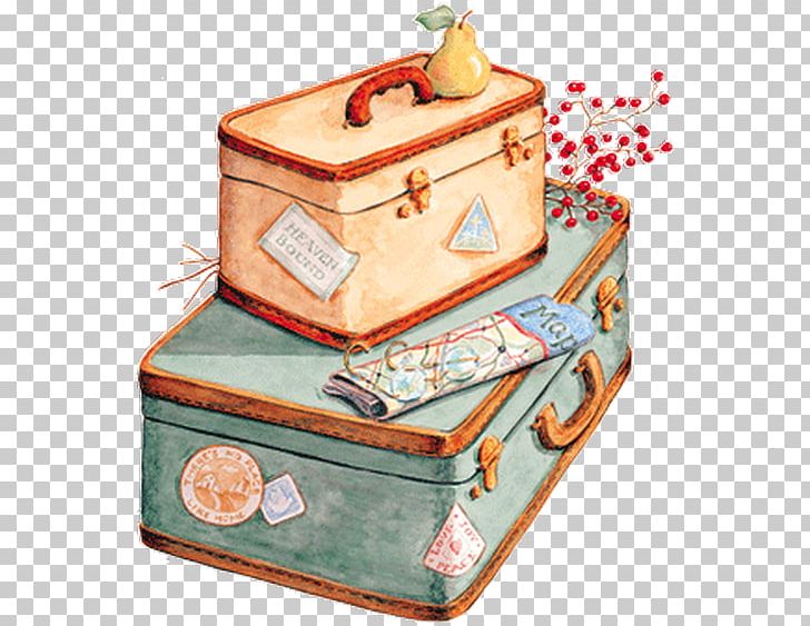 Baggage Suitcase Watercolor Painting Travel Trunk PNG, Clipart, Bag, Baggage, Bag Tag, Box, Cake Free PNG Download