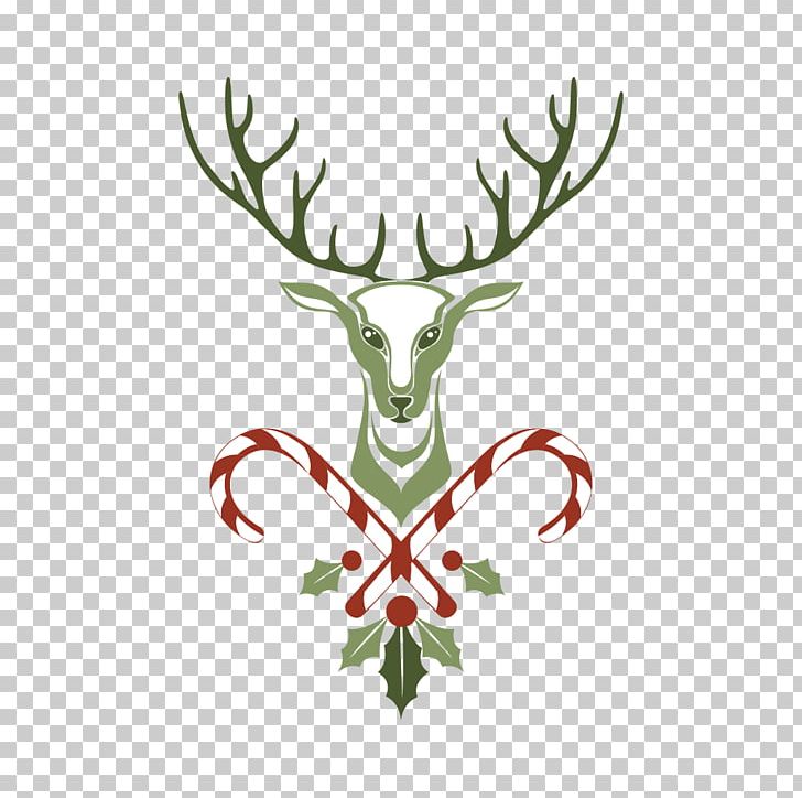 Deer Wall Decal Christmas Sticker PNG, Clipart, Advertising, Animals, Antler, Branch, Christmas Free PNG Download