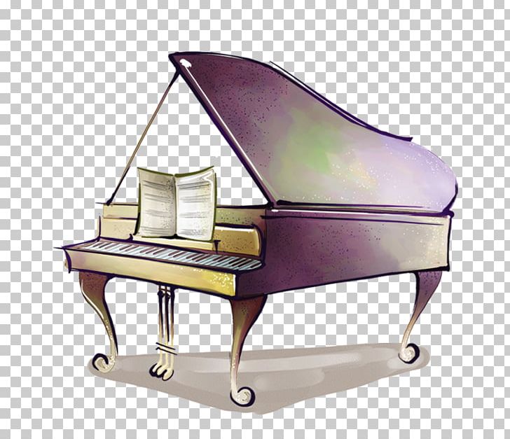 Piano Purple Musical Instrument PNG, Clipart, Adobe Illustrator, Cartoon, Download, Furniture, Hand Free PNG Download