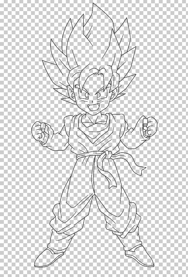 Gotenks Trunks Goku Majin Buu PNG, Clipart, Angle, Arm, Artwork, Black And White, Cartoon Free PNG Download