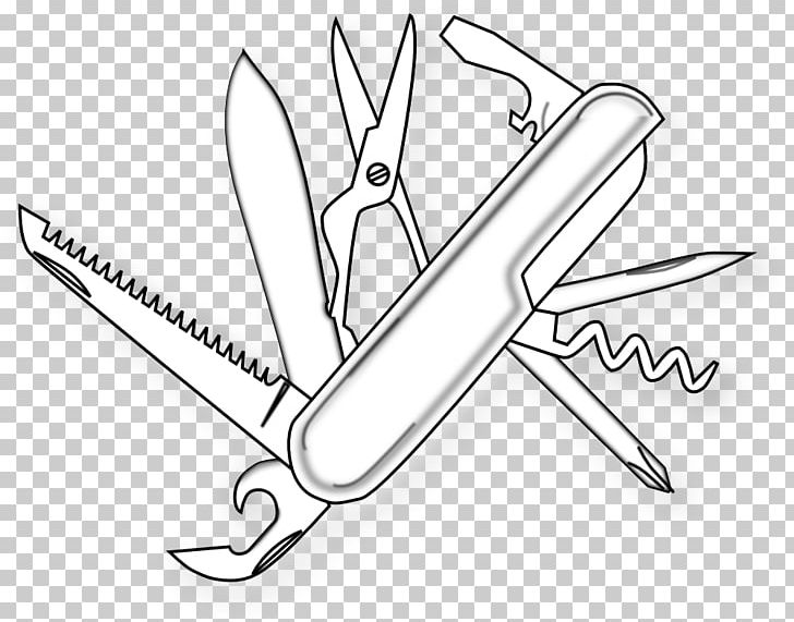 Swiss Army Knife Multi-function Tools & Knives Pocketknife PNG, Clipart, Angle, Black And White, Cold Weapon, Drawing, Kitchen Knives Free PNG Download