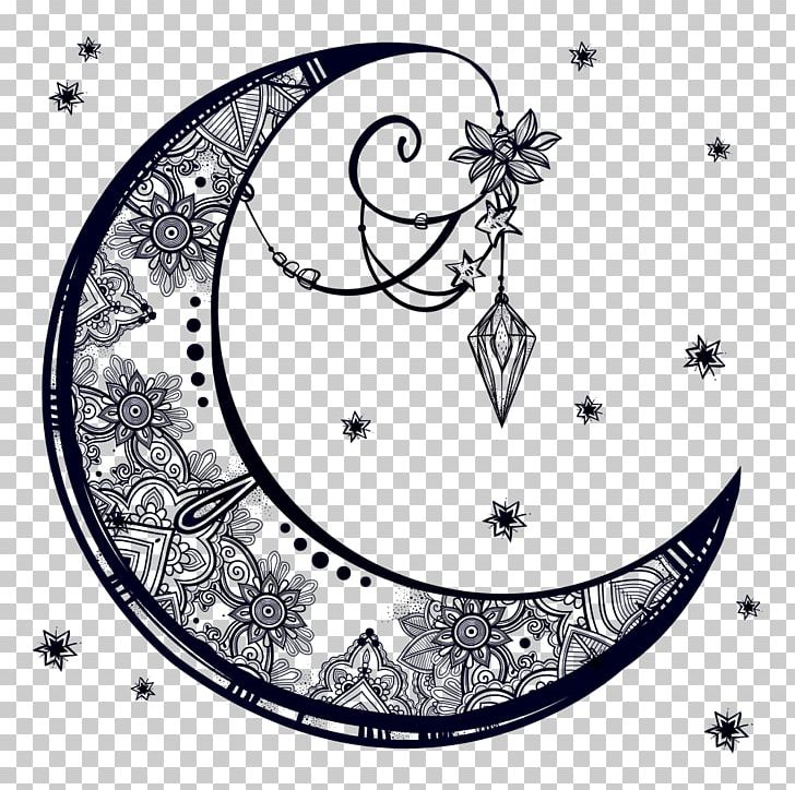 Drawing Crescent Moon PNG, Clipart, Area, Art, Black And White, Cartoon Moon, Christmas Decoration Free PNG Download