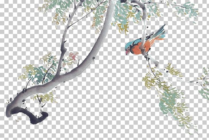 Chinese Painting Ink Wash Painting Bird-and-flower Painting Gongbi PNG, Clipart, Animals, Art, Bird, Birdandflower Painting, Bird Cage Free PNG Download