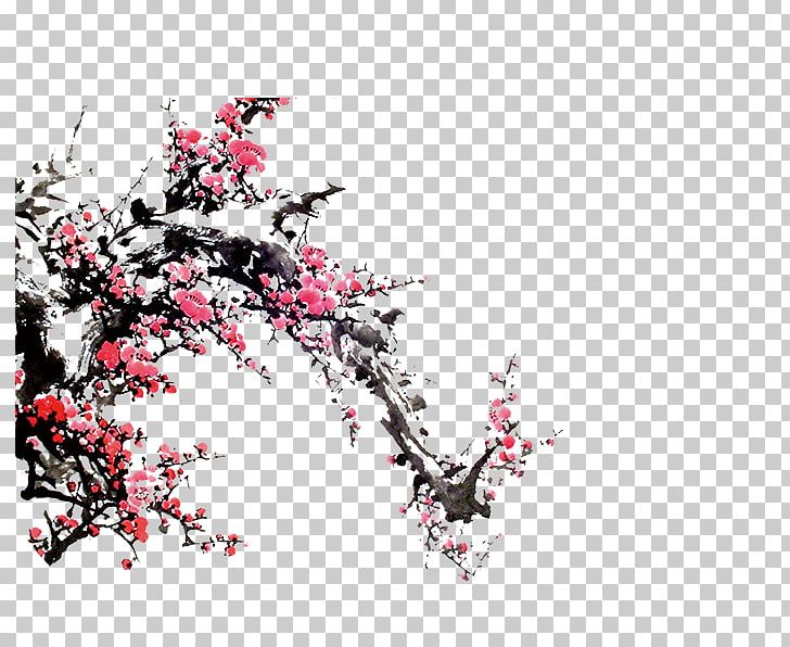 Red Red Taobao PNG, Clipart, Branch, Cherry Blossom, Chinese, Color Ink, Flower Free PNG Download
