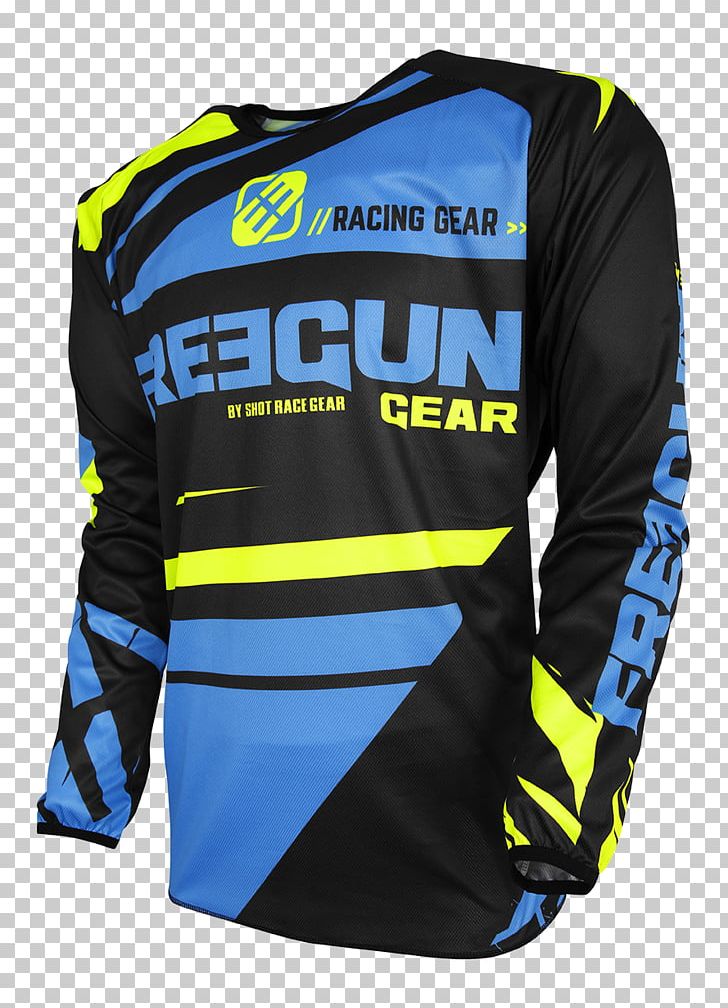 Jersey Blue T-shirt Motocross Enduro PNG, Clipart, Blue, Brand, Clothing, Devo, Electric Blue Free PNG Download