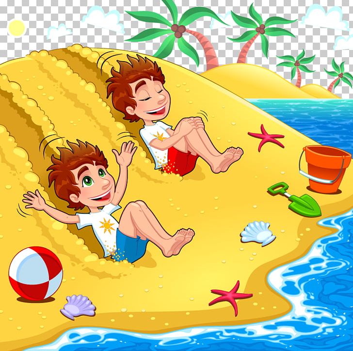 Beach Cartoon Illustration PNG, Clipart, Anime, Beach Vector, Boy, Child, Computer Wallpaper Free PNG Download