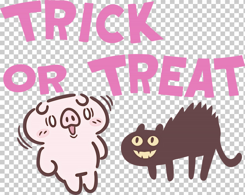 TRICK OR TREAT Halloween PNG, Clipart, Cartoon, Cat, Drawing, Halloween, Line Free PNG Download
