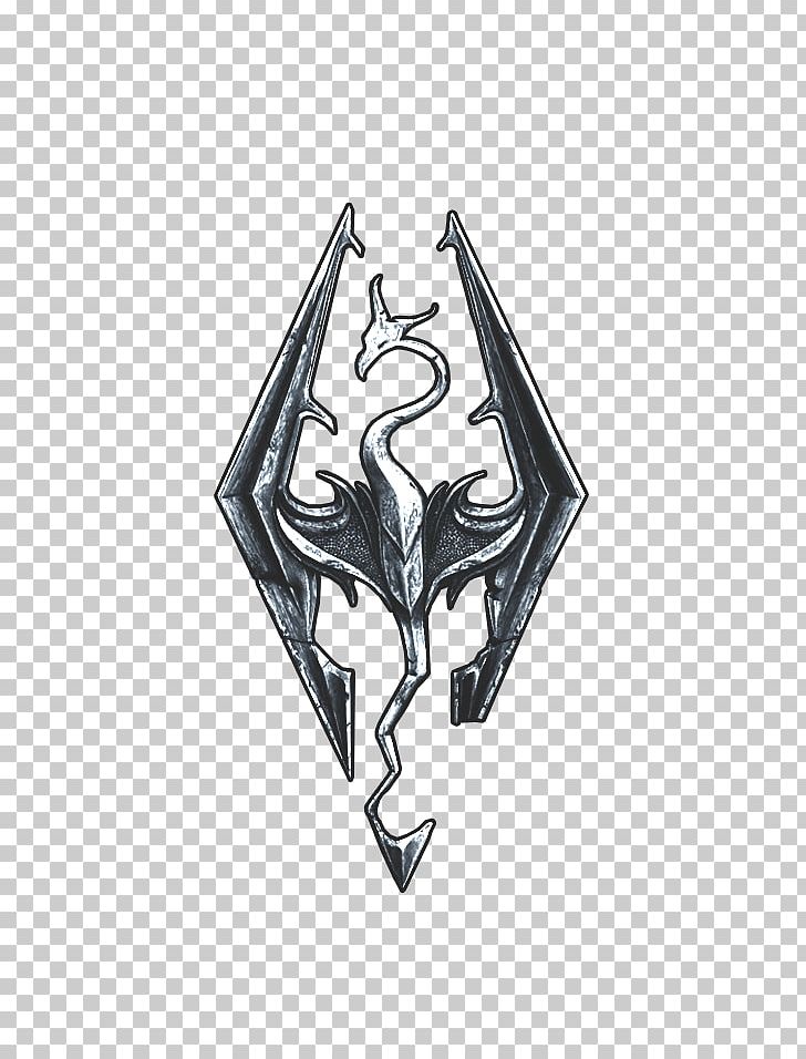 The Elder Scrolls V: Skyrim – Dragonborn The Elder Scrolls IV: Oblivion Logo Decal Video Games PNG, Clipart, Action Roleplaying Game, Angle, Black And White, Body Jewelry, Decal Free PNG Download