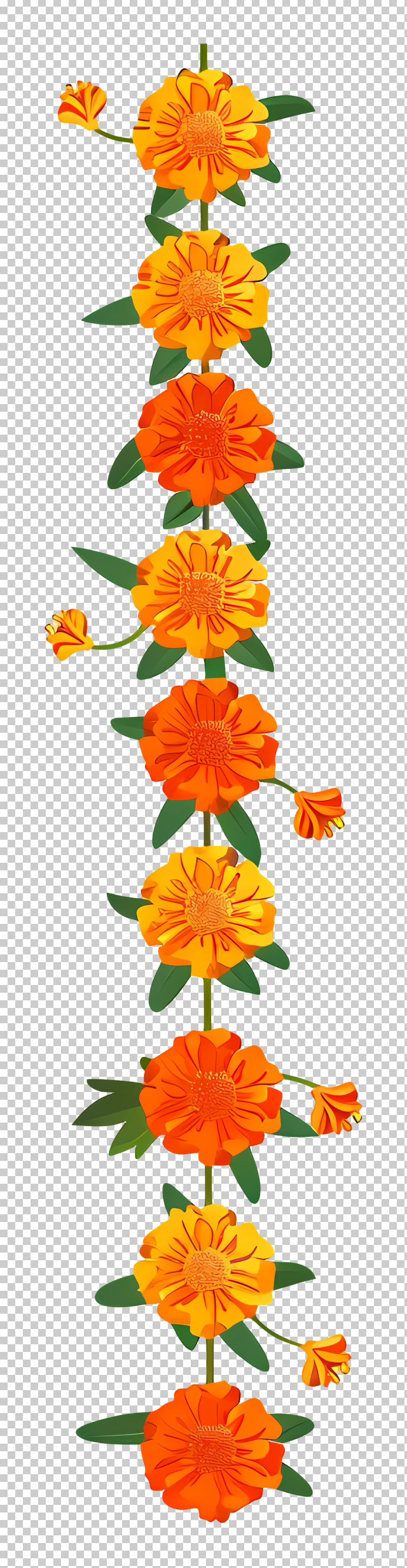 Toran Garland - Traditional Marigold Flower Garland PNG