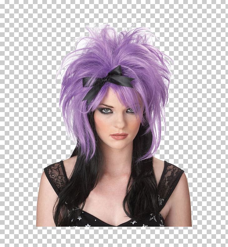 Lace Wig Unisex Rocker Wig Purple 1980s PNG, Clipart,  Free PNG Download