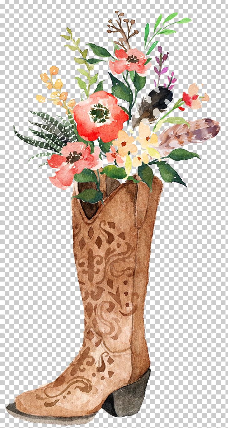 Cowboy Boot Watercolor Painting Boho-chic PNG, Clipart, Bohochic, Boot, Bouquet, Cowboy, Designer Free PNG Download