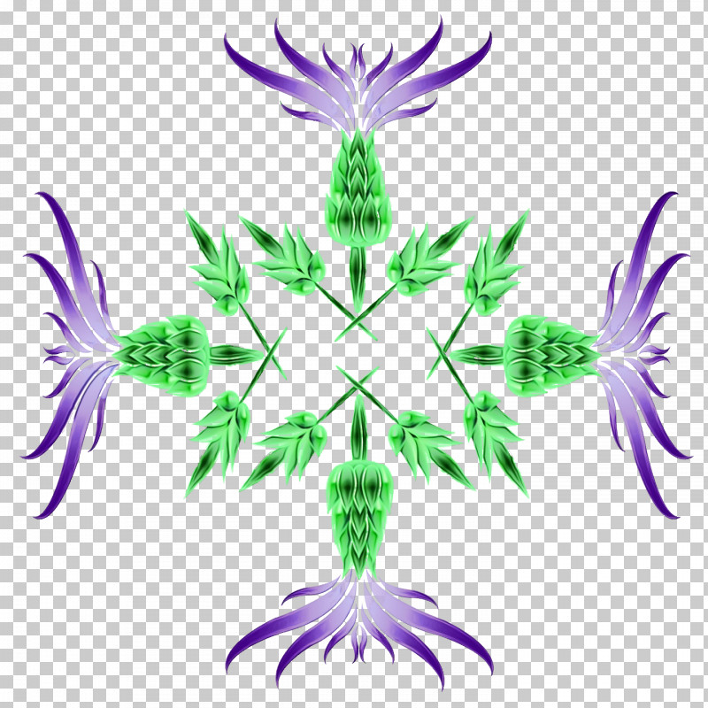 purple thorny leaf clip art