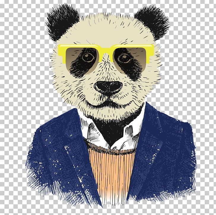 Giant Panda Hipster Drawing Illustration PNG, Clipart, Adobe Illustrator, Animals, Art, Balloon Cartoon, Bear Free PNG Download